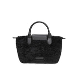 Winnie Black Sherpa Tote Bag