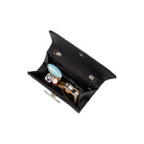 Sadie Black Satin Top Handle Bag