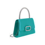 Sadie Green Satin Top Handle Bag