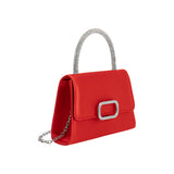 Sadie Red Satin Top Handle Bag