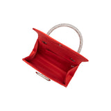 Sadie Red Satin Top Handle Bag