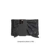 Jada Black Bow Clutch Crossbody Bag