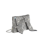 Jada Silver Bow Clutch Crossbody Bag