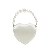 Mila White Satin Heart Crossbody