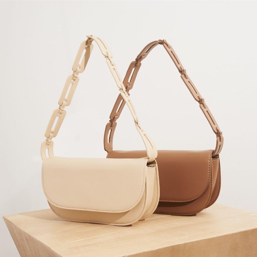 Inez Taupe Small Shoulder Bag | Sourced from Local Artists | Sugarboo & Co.
