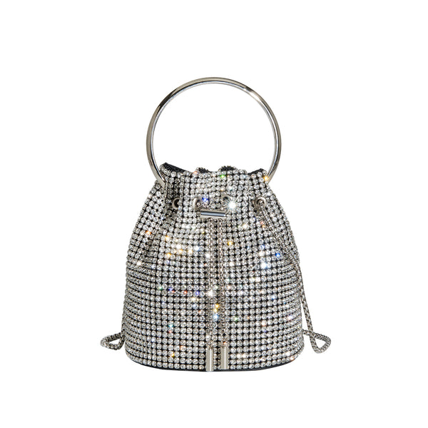 Kasee Silver Crystal Top Handle Bag